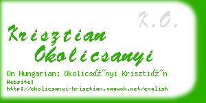 krisztian okolicsanyi business card